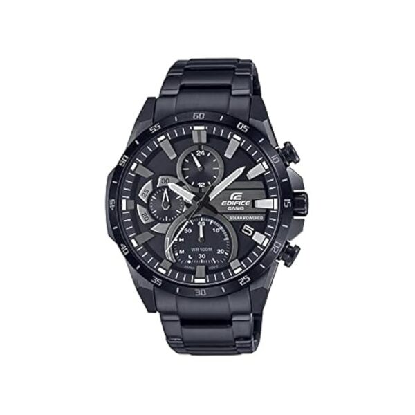 Casio Edifice EQS-940DC-1AVUDF Black Analog Dial Black Stainless Steel Band Men's Watch Solar Powered Chronograph ED548