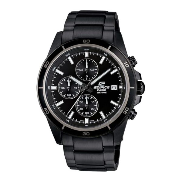 Casio Edifice EFR-526BK-1A1VUDF Black Analog Dial Black Stainless Steel Band Men's Watch Chronograph 100M Water Resistant EX206