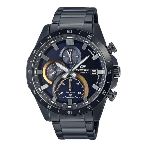 Casio Edifice EFR-571DC-2AVUDF Blue Analog Dial Black Stainless Steel Band Men's Watch Chronograph 100M Water Resistant ED515