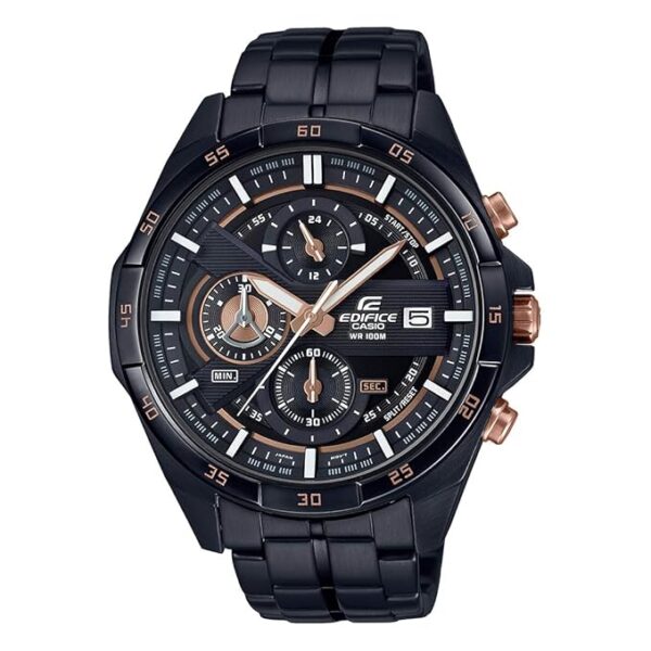 Casio EDifice EFR-556DC-1AVUDF Black Analog Dial Black Stainless Steel Band Men's Watch Chronograph 100M Water Resistant EX493